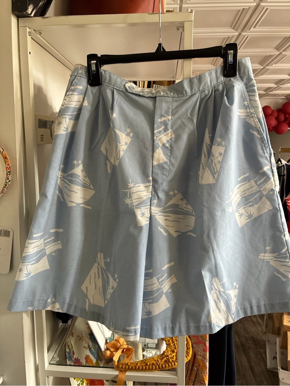 Vintage Blue beach Printed shorts